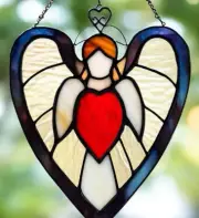 REMEMBERANCE LOVE ANGEL Stained Glass Window SUNCATCHER Thoughtful Gift Ideas