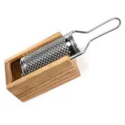 Berard France, 2 Piece Parmesan Grater & Olive Wood Receptacle, 10" x 3.5", NEW
