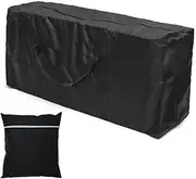 Cushion Storage Bag Black Lightweight Dustproof Outdoor Patio Furniture Storage Cushions Covers Storage Bag with Handles (67.5x19.9x29.6inches)
