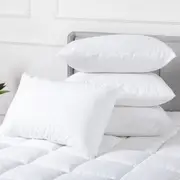 4 Pack Cotton Cover Medium Profile Plush Pillows