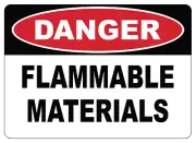 OSHA DANGE: FLAMMABLE MATERIALS| Laminated Vinyl Decal Sticker Label