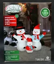 Airblown Inflatable by GEMMY ~ LED Snowman Family ~ 4 Ft