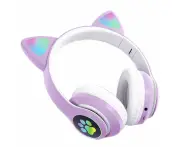 Bluetooth Headphones Kids, Foldable Girls Headphones Over Ear, Wireless with LED Light Cat Ears