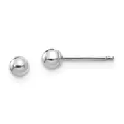 14K White Gold Madi K Polished 3mm Ball Post Earrings