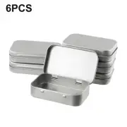 6x Metal Box Container Convenient For Cosmetics For Lip Gloss Hinged Lid