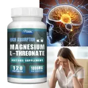 120pcs Magnesium L-Threonate - Promotes Brain Health, Improved Sleep, Non-GMO