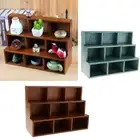 9 Cube Display Unit Wooden Storage Shelf Desktop Sundries Organizer Holder