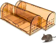 Extra Large Humane Smart Rodent Trap, Live Catch Release, Kids/Pet Safe, Easy to Set, Reusable, Indoor/Outdoor Use, for Mouse/Rats/Chipmunks/Moles Catcher(2-Pack)