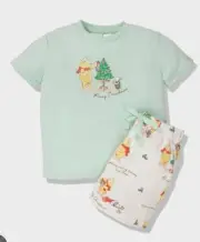 New Peter Alexander Winnie The Pooh PJ Set With PJ Bag. Size 2.
