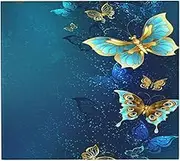 RHAIYAN Drying Mat Flying Gold Jewelry Butterfly On Blue Heat Insulation Holder Dish Cup Draining Pad Kitchenware Specific