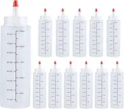 Squeeze Bottle, Shekure 12Pcs 240ml Premium Food Grade Plastic Bottles with Squeeze Top Caps for Icing Cookie Decorating Sauces Condiments Arts Crafts BPA Free