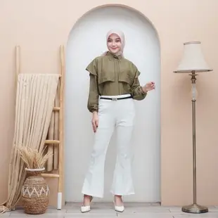 Kemeja Geiza-女式襯衫 POLO LINEN LOOK KOREAN 酷舒適當代
