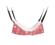 Cat Hammock, Breathable Pet Cage Hammock with Adjustable Straps and Metal Hooks-Red cat (fleece) plus size XL: 57*47cm