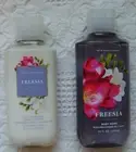 Bath & and Body Works FREESIA shower gel body wash lotion lot x 2 full size NEW