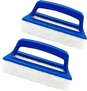 2 Pack Hand-Held Swimming Pool Scrub Brush Pool Cleaning Scrubbing Sponge Pad Bath Scrubber,Heavy Duty Scrub Brush deal for Pool Tile & Grout, Walls, Vinyl Liners, Spas, Kitchen, Bathroom, Shower