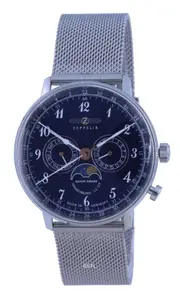 Zeppelin LZ129 Hindenburg Moon Phase Day/Date Blue Dial Quartz 7036M3 Mens Watch