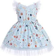 [IMEKIS] Toddler Girls Birthday Dress Cow Strawberry Floral Tulle Princess Party Dresses Summer Cake Smash Photo Shoot