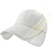 [Generic] Sun Visor Hats - Lightweight UV Protection Sun Visor Wide Brim Hat | Summer Caps with Tail Opening, Breathable, Retractable Design for Golf, Sports, Jogging and Running, Cream coloured