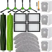 Replacement Parts Accessories for iRobot Roomba Combo i5+ j5+ Robot Vacuum Cleaner, 1 Set of Roller Brush & 4 Filters & 4 Mop Pads & 4 Vacuum Bags & 4 Side Brushes