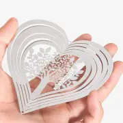 5pc Heart Tree of Life Wind Spinner Catcher 3D Kinetic Rotating Windchimes