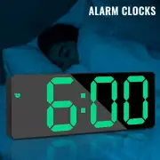Black Mirror LED Alarm Clock Night Light Digital Clock USB Charging Clock.