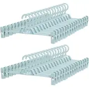 30 Pack Pants Hangers with Clips - Plastic Hangers Stackable Skirt Hangers Cl...