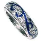 DESIGNER REPLICA CZ_BLUE SWIRL ENAMEL RING_SZ-6__925 STERLING SILVER_NF