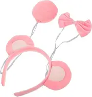 [FOYTOKI] Adorable Bear Ear Hairband Set Plush Animal Headgear for Cosplay Parties