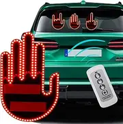 Jinmanyuan Middle Finger Car Light with Remote Finger Flicker Hand 3-Gesture Road Rage LED Sign Flip Off Finger Funny Gifts Cool Gadgets for Car Window, JMY-LED-3G-7C