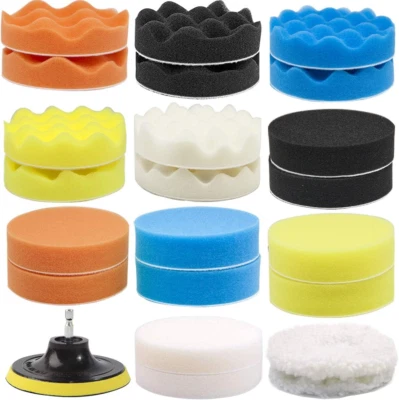 GOH DODD 4 Inch 24 Pieces Buffing Polishing Pads, Car Foam Drill Polishing Pad K