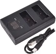 DSTE Dual USB Charger with LCD Display for EN-EL9 and Nikon D40 D40x D60 D3000 D5000 Digital Camera as Nikon ENEL9 EN-EL9A