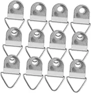 TEHAUX 1 Set Small Triangle Ring Picture Hangers with Screws Triangle Rings Photo Hooks for Wooden Frame and Cross Stitch Silver