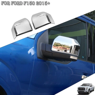 Chrome Auto Side Rearview Mirror Frame Trim Cover Cap Bezel for Ford F150 15-20 (for: Ford)