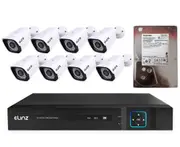 Elinz 8CH AHD 1080P HD Video & Audio Recording CCTV Surveillance DVR 8x Outdoor Bullet Security Camera System 4TB HDD