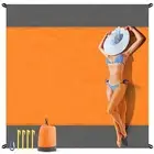 Beach Blanket Sandproof Oversized 79''×83'' Extra Large Beach Mat Portable Pi...