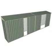 Build-a-Shed 0.8 x 6 x 2m Skillion Shed with Double and Single Sliding Side Doors - Green
