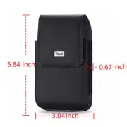 Reiko Black Vertical Leather Canvas Belt Clip Case Pouch for iPhone X/7/8/6