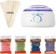 Wax Warmer Set Wax Beans Heater + 400g Wax Beans Wax Pot Wax Strips Warmer Wax B