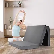 Mona Folding Mattress Bedding Foldable Tri-fold Sofa Lounge Floor Mat Pad Portable Mattress Foam for Camping Travel Sleeping, Sofa Bed Pad Home Office Linen Fabric, Double