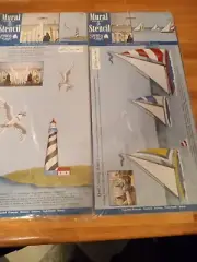 Stencil Ease Mural Sail Boat Border D-602 and Lighthouse and Terns D-601