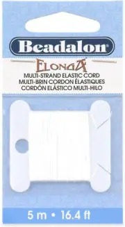 Elonga Stretch Cord, 0.3 Mm / 0.012 In, White, 5 M / 16.4 Ft