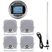 Herdio Waterproof Marine Bluetooth Audio Receiver+ 4" Box Speakers+FM AM Antenna