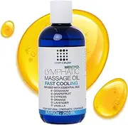 Bruizex Lymphatic Massage Oil with Cooling Menthol: Arnica & Coconut Oil for Post-Surgery Recovery, Lipedema, Lymphedema, Liposuction, BBL, Tummy Tuck - Arnica, Lavender - 8.5oz