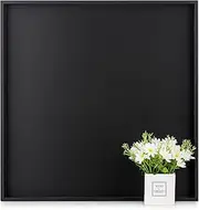 Hanobe Square Large Ottoman Tray: Modern Extra Black Serving Decorative Trays with Cutout Handles for Living Room Coffee Table Home, 20'' 20“ x 20''