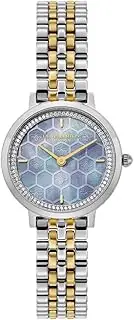 [Olivia Burton] Ultra Slim Honeycomb Two Tone Stainless Steel Blue Dial Women's Watch