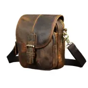 Men Leather Fashion Mini Messenger Crossbody Bag Designer Hook Organizer Wais...