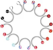 [DUnLap] Nose Ring 5PCS 8mm 10mm Acrylic Horseshoe Nose Septum Rings Piercing Jewelry Cartilage Helix Tragus Earring Lip Smiley Piercing Retainer Fake Nose Ring