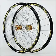 [ZECHAO] Road Bike Wheels 700C 29 Inch, 30MM Aluminum Alloy V-Brake Mountain Rim Disc Brake Compatible 7/8/9/10/11speed Wheelset (Color : Gold, Size : 700C)