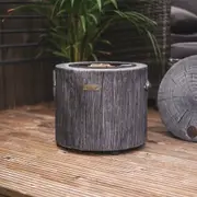 Eco Fuego Low Smoke Wax Candle Fire Pit in Charcoal Log Finish