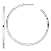 Sterling Silver Polished Hammered Hoop Earrings